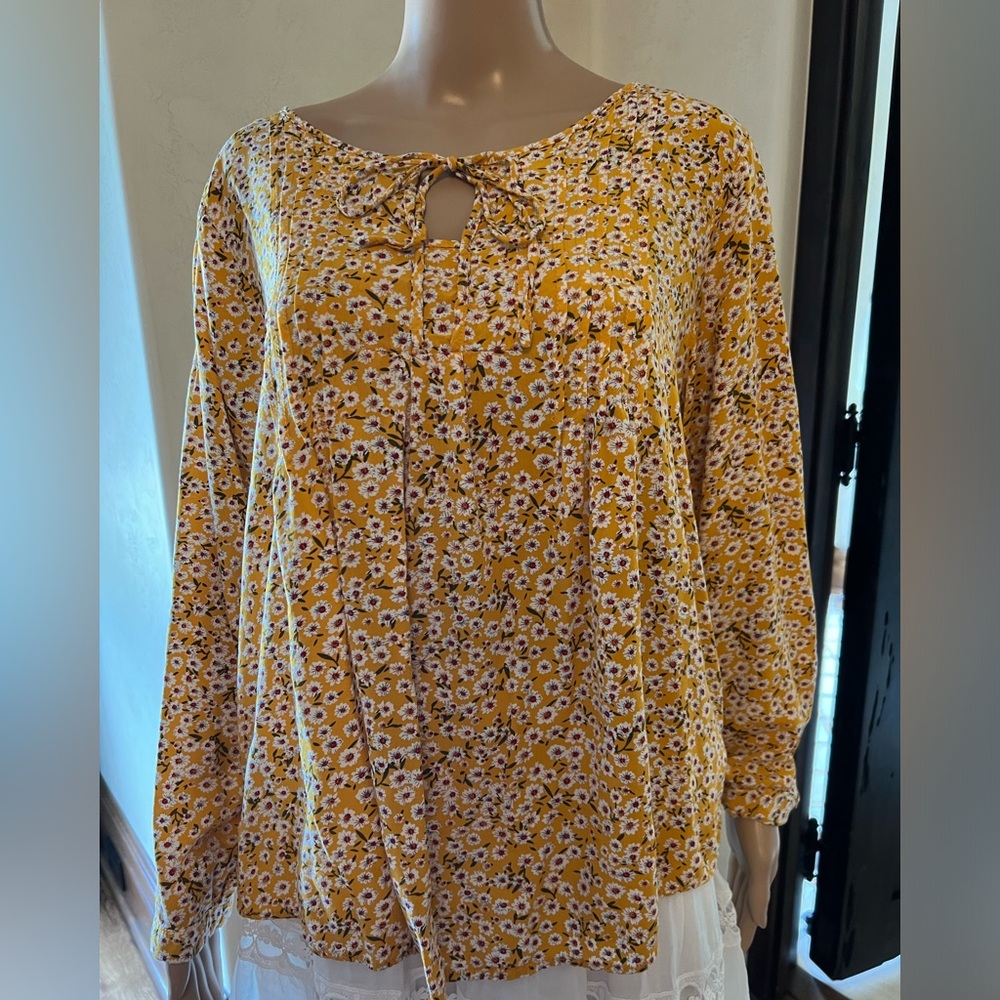 Suzanne Betro Mustard Flower Blouse